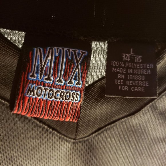 MTX Motocross Bike Racing Jersey Shirt Long Sleeve Red Youth Boys Size Large - Picture 3 of 10